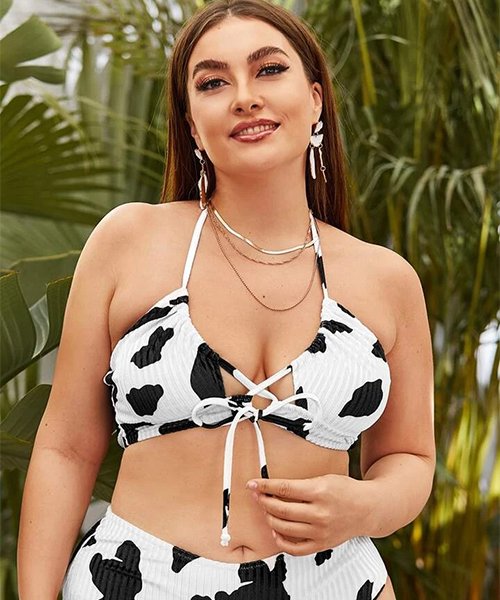 Cow Print Bikini Top