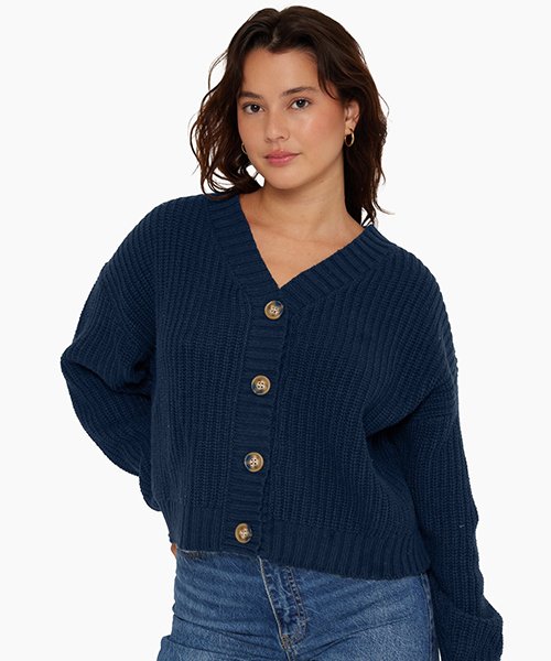 Rib-knit cardigan